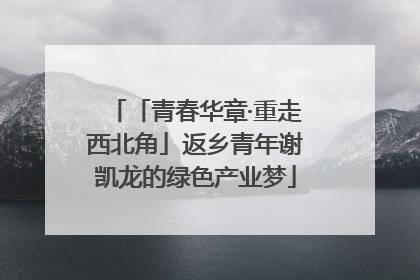 「青春华章·重走西北角」返乡青年谢凯龙的绿色产业梦