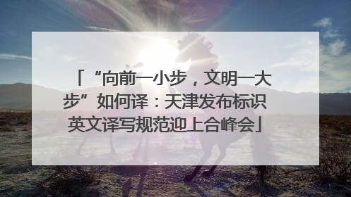 “向前一小步，文明一大步”如何译：天津发布标识英文译写规范迎上合峰会