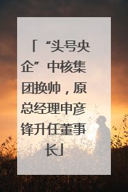 “头号央企”中核集团换帅，原总经理申彦锋升任董事长
