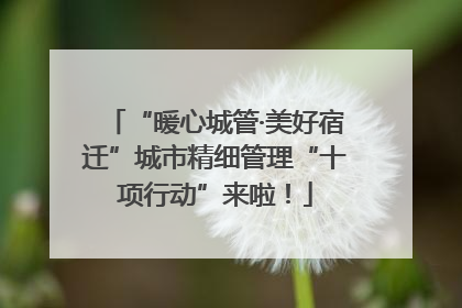 “暖心城管·美好宿迁”城市精细管理“十项行动”来啦！