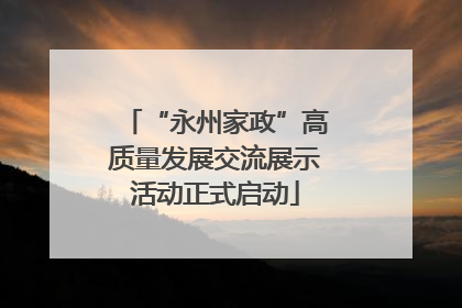 “永州家政”高质量发展交流展示活动正式启动