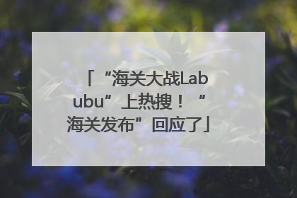 “海关大战Labubu”上热搜！“海关发布”回应了