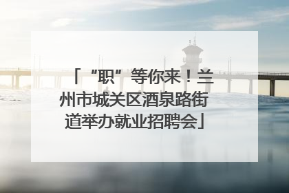 “职”等你来！兰州市城关区酒泉路街道举办就业招聘会