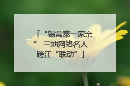 “锡常泰一家亲” 三地网络名人跨江“联动”