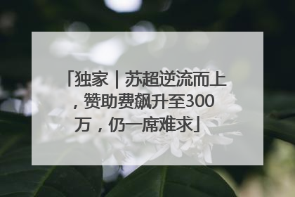 独家｜苏超逆流而上，赞助费飙升至300万，仍一席难求