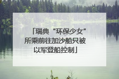 瑞典“环保少女”所乘前往加沙船只被以军登船控制