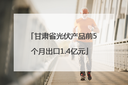 甘肃省光伏产品前5个月出口1.4亿元
