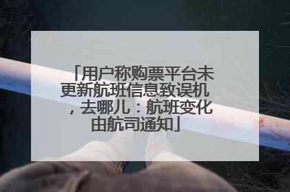 用户称购票平台未更新航班信息致误机，去哪儿：航班变化由航司通知