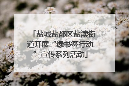 盐城盐都区盐渎街道开展“绿书签行动”宣传系列活动