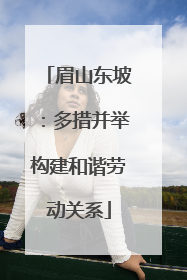 眉山东坡：多措并举构建和谐劳动关系