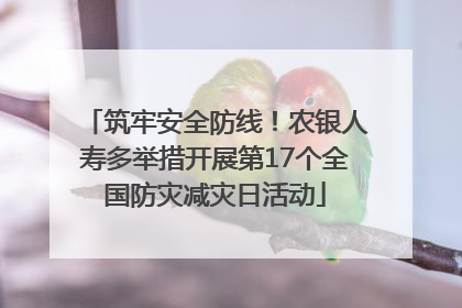 筑牢安全防线！农银人寿多举措开展第17个全国防灾减灾日活动