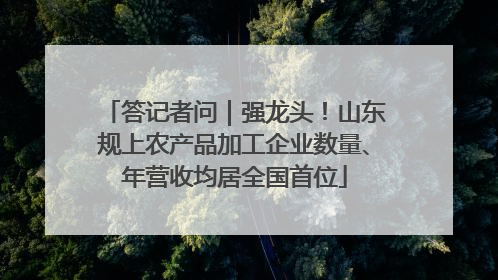 答记者问｜强龙头！山东规上农产品加工企业数量、年营收均居全国首位