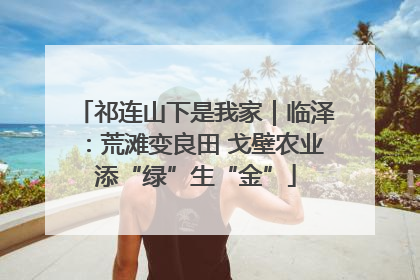祁连山下是我家｜临泽：荒滩变良田 戈壁农业添“绿”生“金”
