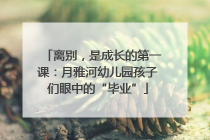 离别，是成长的第一课：月雅河幼儿园孩子们眼中的“毕业”