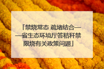 禁烧常态 疏堵结合——省生态环境厅答秸秆禁限烧有关政策问题