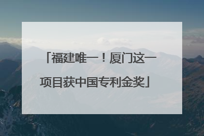 福建唯一！厦门这一项目获中国专利金奖
