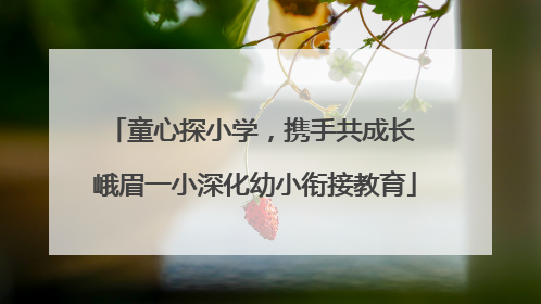 童心探小学，携手共成长 峨眉一小深化幼小衔接教育
