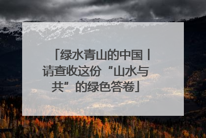 绿水青山的中国丨请查收这份“山水与共”的绿色答卷