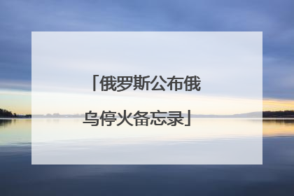 俄罗斯公布俄乌停火备忘录