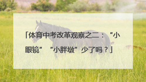 体育中考改革观察之二：“小眼镜”“小胖墩”少了吗？