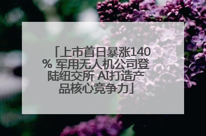 上市首日暴涨140% 军用无人机公司登陆纽交所 AI打造产品核心竞争力