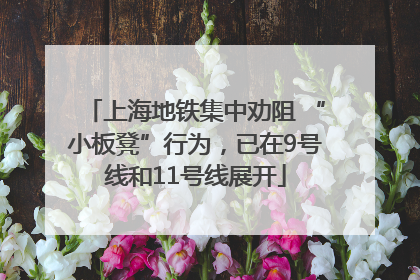 上海地铁集中劝阻 “小板凳”行为，已在9号线和11号线展开