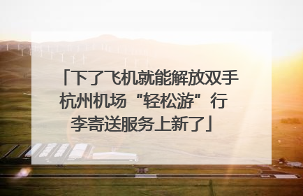 下了飞机就能解放双手 杭州机场“轻松游”行李寄送服务上新了
