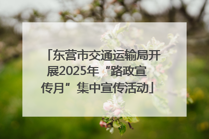 东营市交通运输局开展2025年“路政宣传月”集中宣传活动