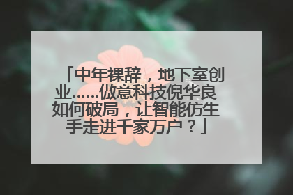 中年裸辞，地下室创业……傲意科技倪华良如何破局，让智能仿生手走进千家万户？