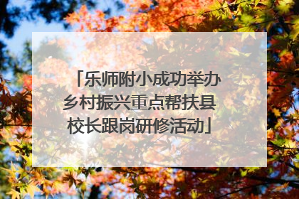乐师附小成功举办乡村振兴重点帮扶县校长跟岗研修活动
