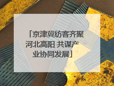 京津冀纺客齐聚河北高阳 共谋产业协同发展