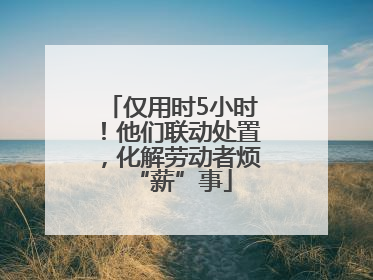 仅用时5小时！他们联动处置，化解劳动者烦“薪”事