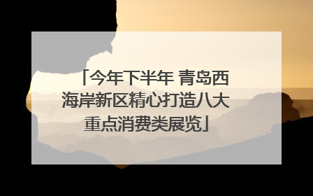 今年下半年 青岛西海岸新区精心打造八大重点消费类展览