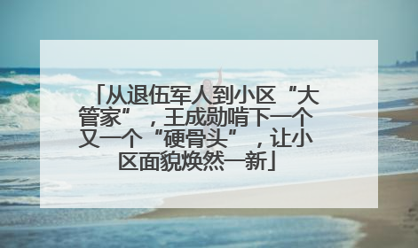 从退伍军人到小区“大管家”，王成勋啃下一个又一个“硬骨头”，让小区面貌焕然一新