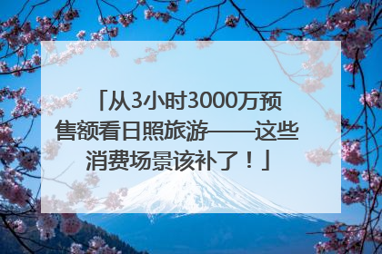 从3小时3000万预售额看日照旅游——这些消费场景该补了！