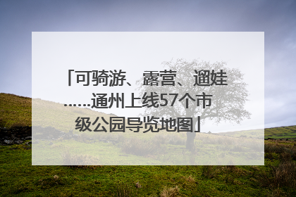 可骑游、露营、遛娃……通州上线57个市级公园导览地图