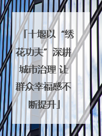 十堰以“绣花功夫”深耕城市治理 让群众幸福感不断提升