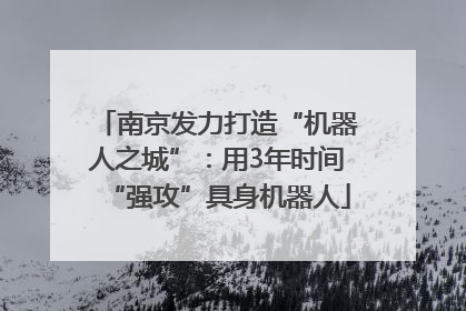 南京发力打造“机器人之城”：用3年时间“强攻”具身机器人