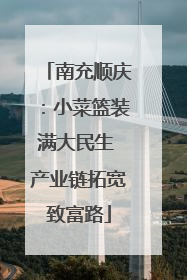 南充顺庆：小菜篮装满大民生 产业链拓宽致富路