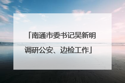 南通市委书记吴新明调研公安、边检工作