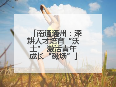 南通通州：深耕人才培育“沃土” 激活青年成长“磁场”