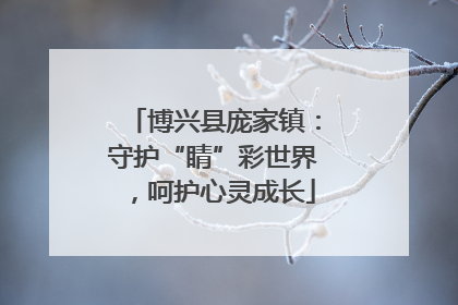 博兴县庞家镇：守护“睛”彩世界，呵护心灵成长