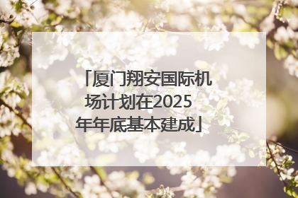 厦门翔安国际机场计划在2025年年底基本建成