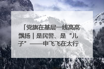 党旗在基层一线高高飘扬｜是民警、是“儿子”——申飞飞在太行山中的一线坚守
