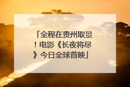 全程在贵州取景！电影《长夜将尽》今日全球首映