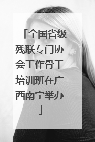 全国省级残联专门协会工作骨干培训班在广西南宁举办