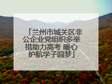 兰州市城关区非公企业党组织多举措助力高考 暖心护航学子圆梦