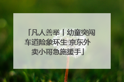 凡人善举丨幼童突闯车道险象环生 京东外卖小哥急施援手