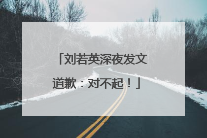 刘若英深夜发文道歉：对不起！