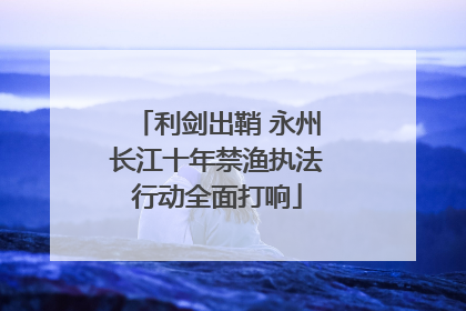 利剑出鞘 永州长江十年禁渔执法行动全面打响